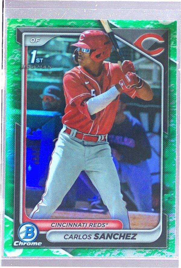 2024 Bowman Carlos Sanchez #BCP-25 Reds Chrome Prospects Lunar Glow Refractors