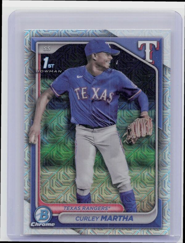 2024 Bowman Chrome Curley Martha #BCP-168 Rangers Prospects Mojo Refractors