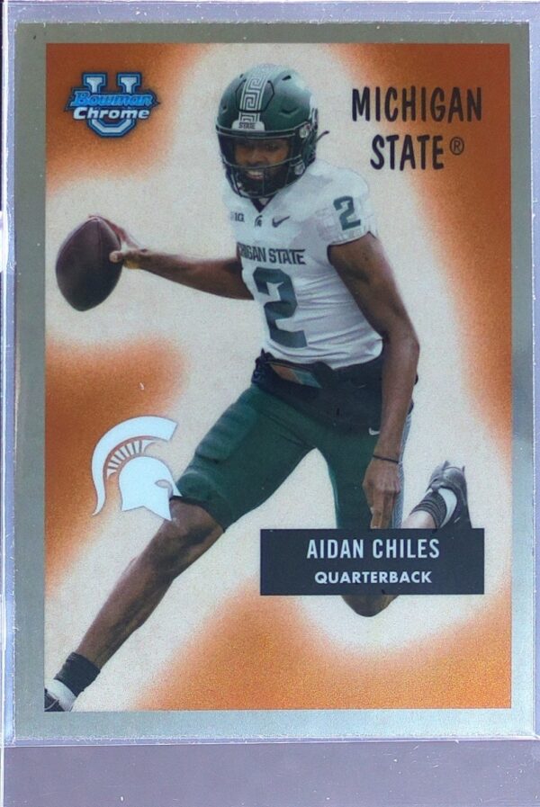 2024 Bowman University Chrome Aidan Chiles #55B-16 Spartans 1955 Bowman Football