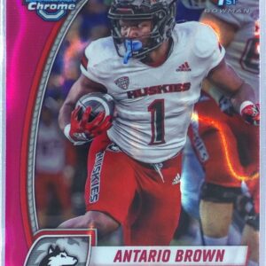 2024 Bowman University Chrome Antario Brown Pink Lava Refractor RC 13 Huskies