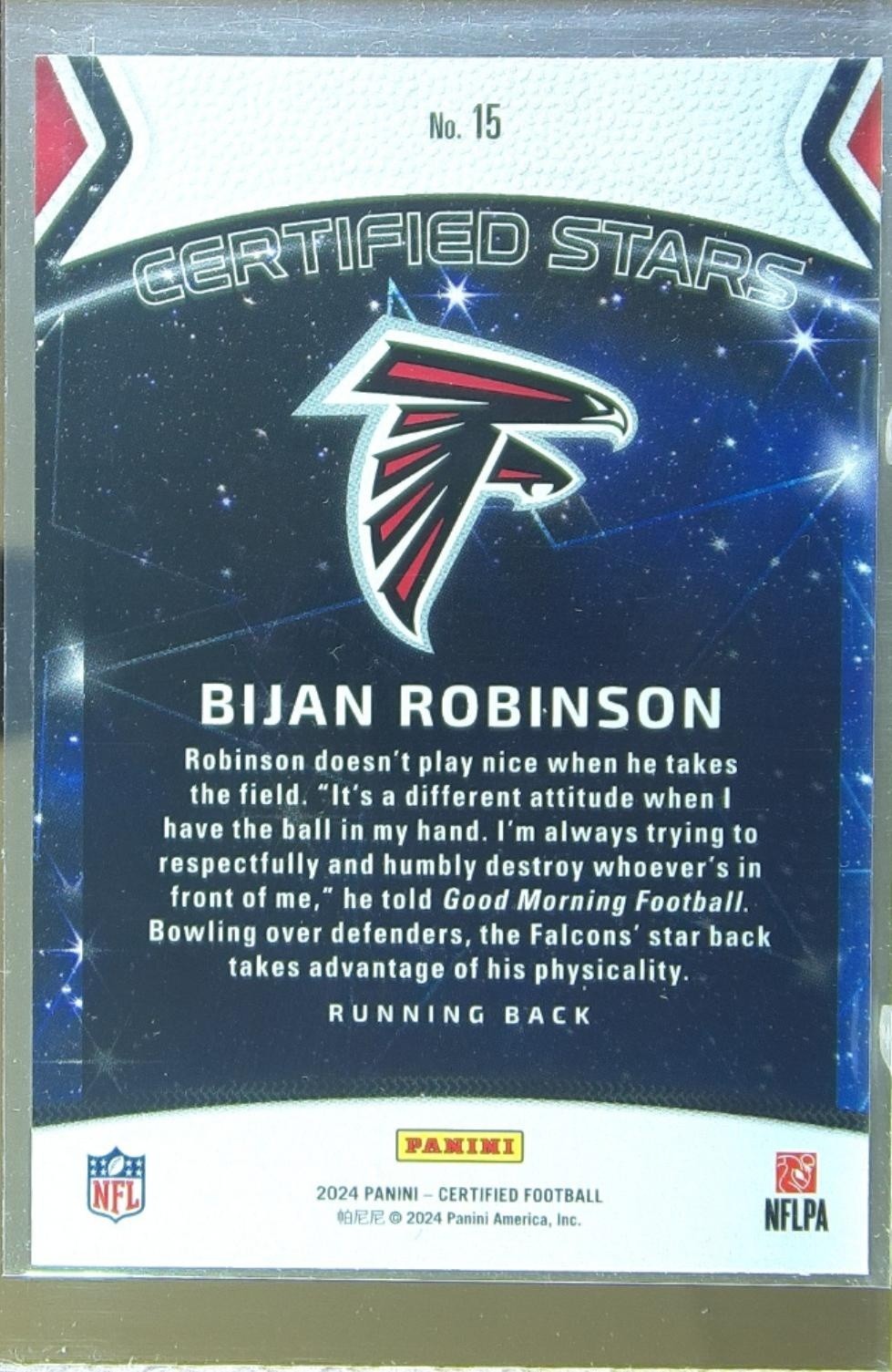 2024 Certified Bijan Robinson #15 Falcons Certified Stars - Image 3