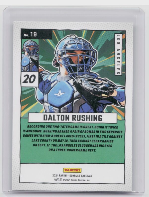 2024 Donruss Dalton Rushing #19 Dodgers Diamond Marvels - Image 3