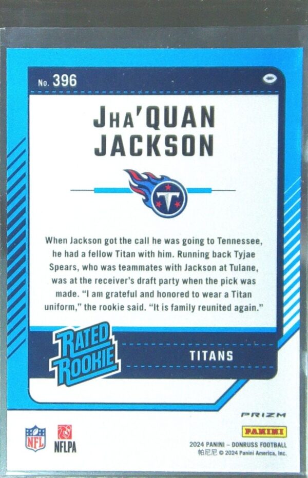 2024 Donruss Jha'Quan Jackson Optic Rated Rookies Preview Red Pandora RC 396 - Image 3