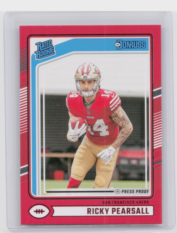 2024 Donruss Ricky Pearsall Press Proof Red 318 49ers