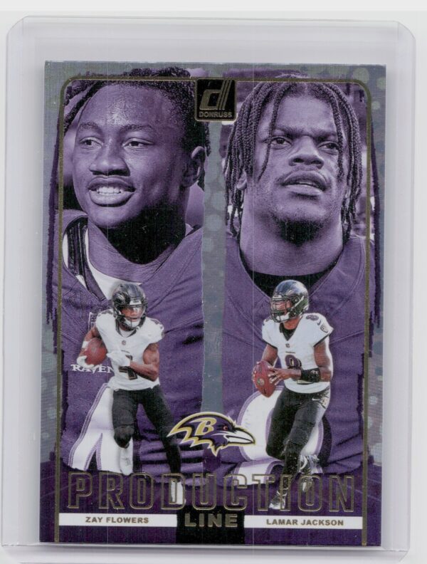 2024 Donruss Zay Flowers / Lamar Jackson 9 Ravens Production Line