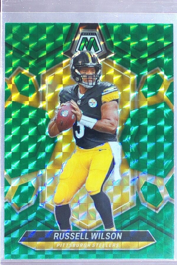 2024 Mosaic Russell Wilson Mosaic Green 183 Steelers