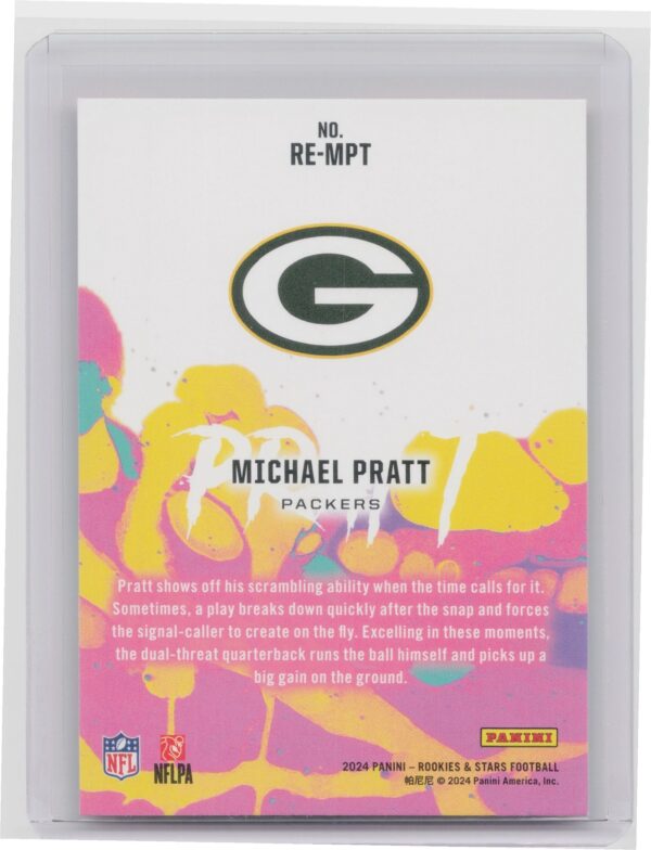 2024 Panini Rookies & Stars Michael Pratt RC #RE-MPT Packers Rookie Exclusive - Image 3