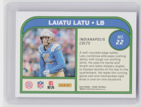 2024 Panini Score Laiatu latu Potential #22 Panthers - Image 3