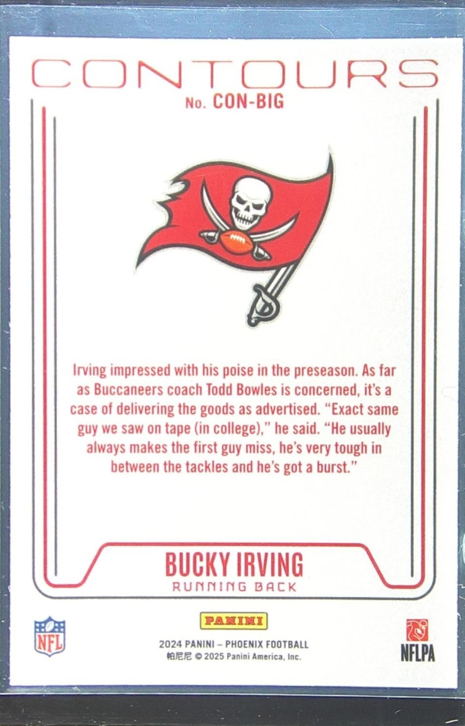 2024 Phoenix Bucky Irving #CON-BIG Buccaneers Contours - Image 3