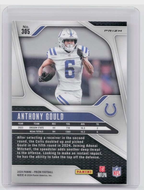 2024 Prizm Anthony Gould Pink 305 Colts - Image 3