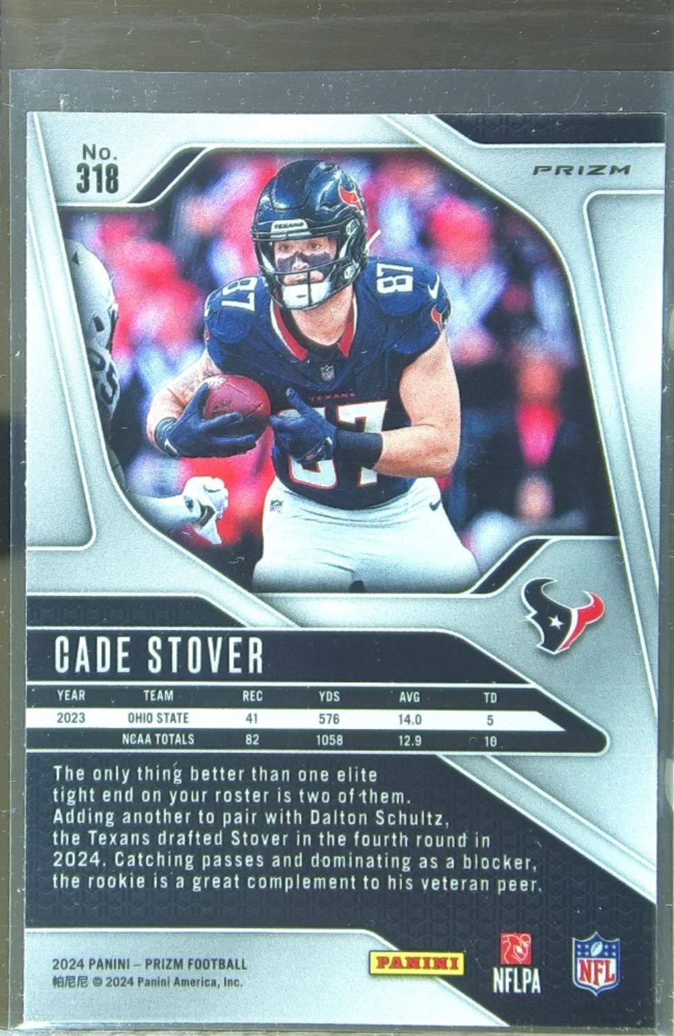2024 Prizm Cade Stover Lazer RC 318 Texans - Image 3