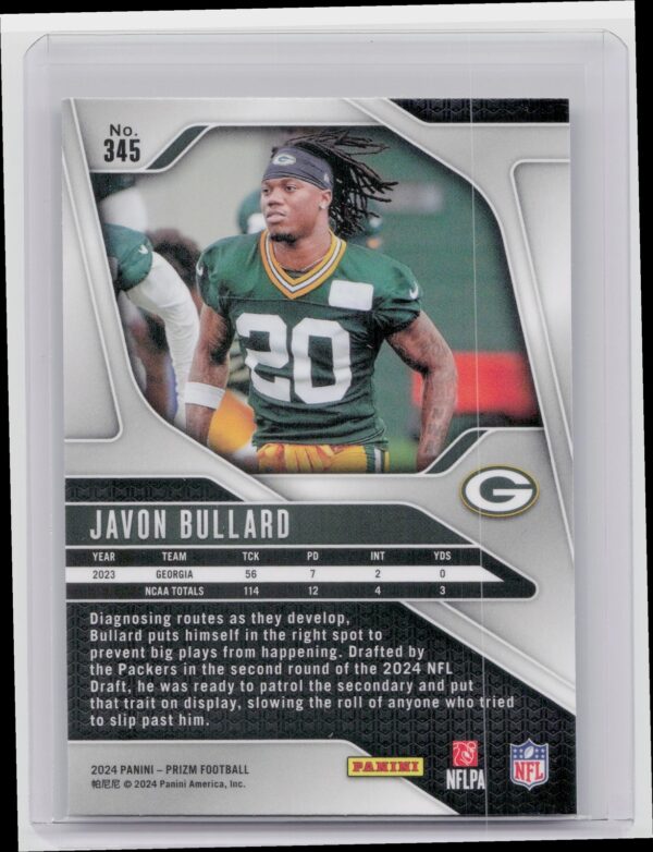 2024 Prizm Javon Bullard RC 345 Packers - Image 3