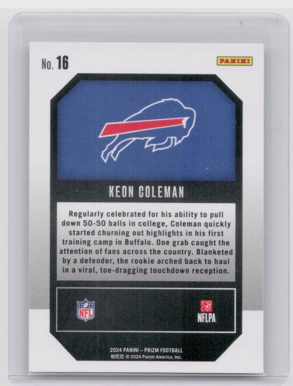 2024 Prizm Keon Coleman 16 Bills Emergent - Image 3