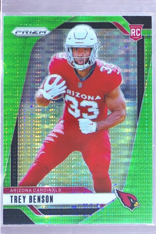 2024 Prizm Trey Benson Neon Green Pulsar RC 392 Cardinals