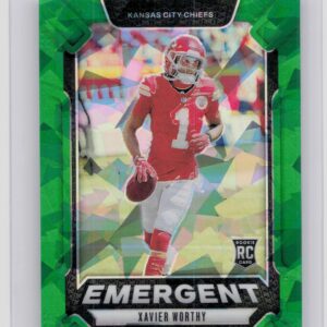 2024 Prizm Xavier Worthy 7 Chiefs Emergent Green Ice Prizm