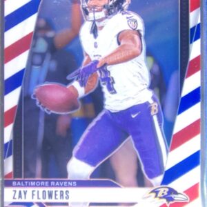 2024 Prizm Zay Flowers Red White and Blue #21 Ravens
