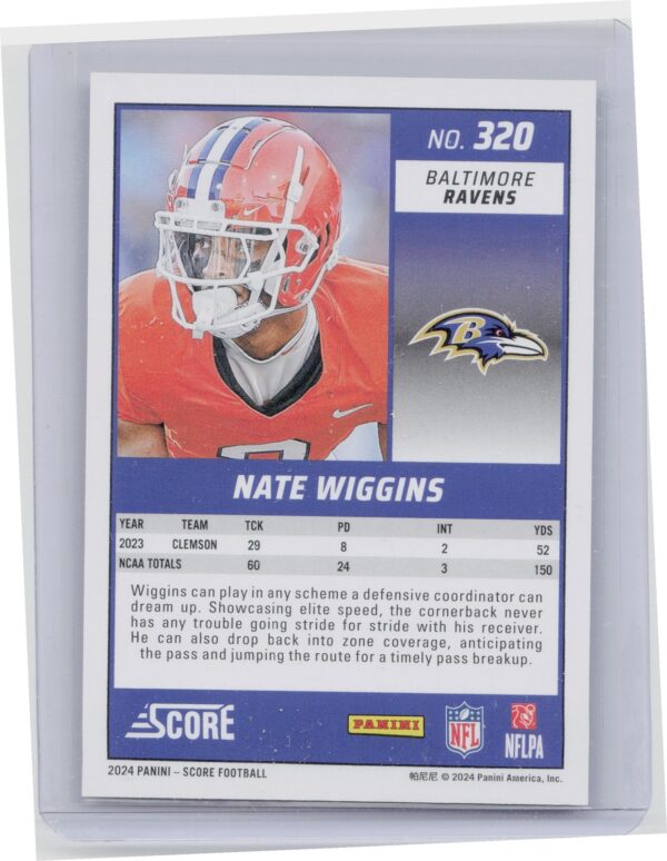 2024 Score Nate Wiggins Spokes /180 320 Ravens - Image 3