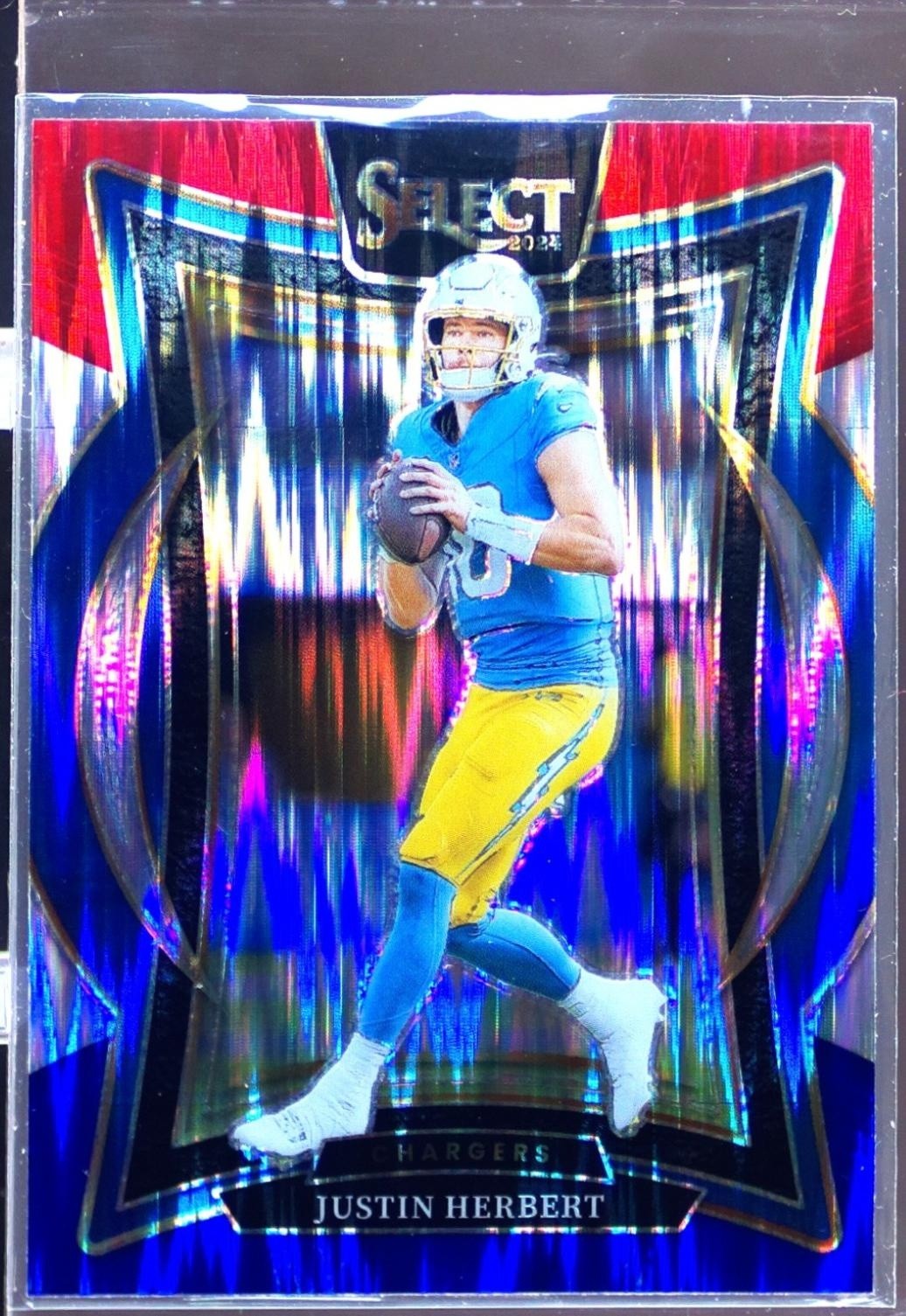 2024 Select Justin Herbert Red & Blue Prizm Shock #41 Chargers