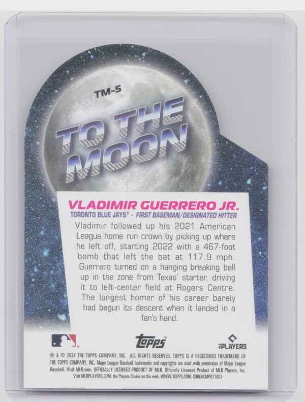 2024 Topps Big League Vladimir Guerrero Jr. #TM-5 Jays To the Moon Die Cuts - Image 3