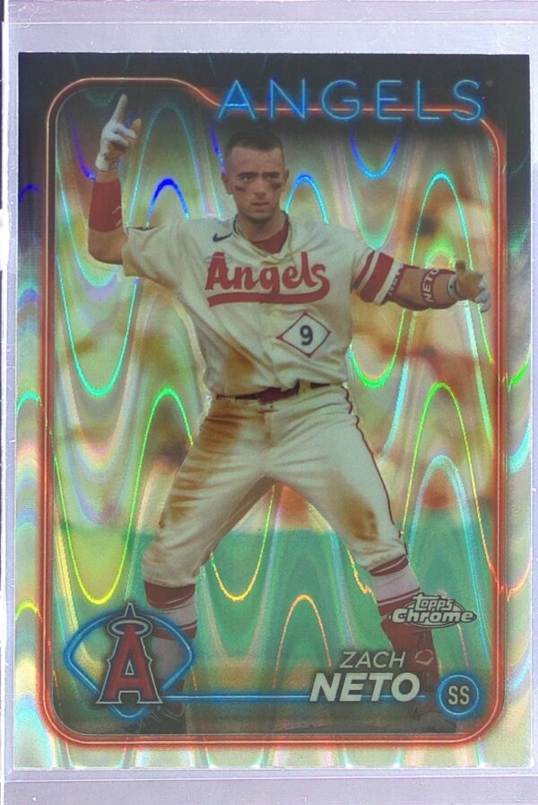 2024 Topps Chrome Zach Neto Raywave Refractors #123 Angels