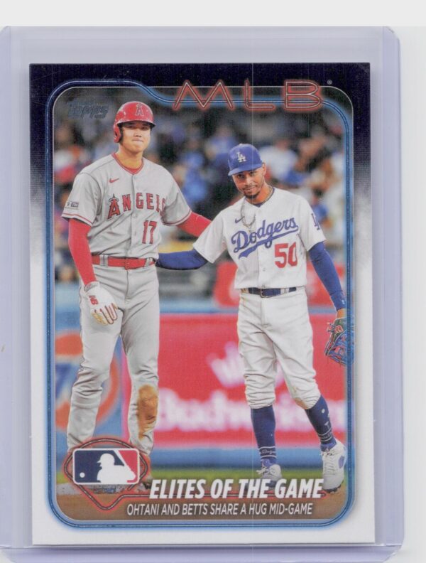 2024 Topps Elites of the Game: Ohtani and Betts Share a Hug Mid-Game