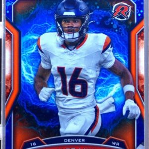 2024 Topps Resurgence Troy Franklin Blue & Orange Spark RC #127 Broncos