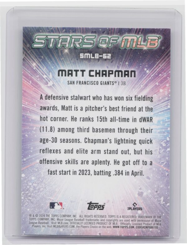 2024 Topps Update Matt Chapman #SMLB-62 Giants Stars of MLB - Image 3