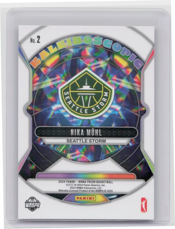 2024 WNBA Panini Prizm Nika Muhl Kalisascopic Rookie #2 Storm - Image 3