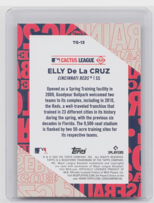 2025 Topps Elly de la Cruz #TG-13 Reds Training Grounds - Image 3