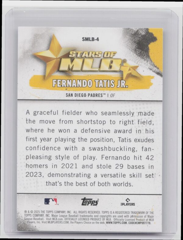 2025 Topps Fernando Tatis Jr. #SMLB-4 Padres Stars of MLB - Image 3