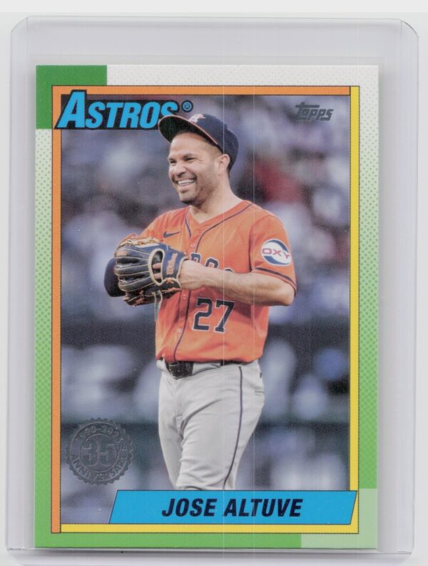 2025 Topps Jose Altuve #T90-9 Astros 1990 Topps Baseball 35th Anniversary