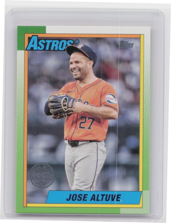 2025 Topps Jose Altuve #T90-9 Astros 1990 Topps Baseball 35th Anniversary