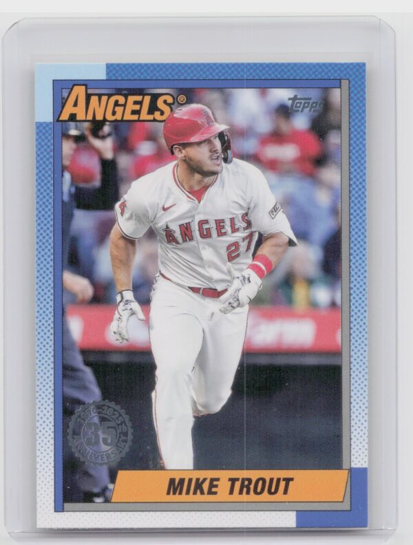 2025 Topps Mike Trout #T90-1 Angels 1990 Topps Baseball 35th Anniversary