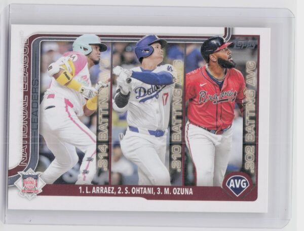 2025 Topps National League Leaders AVG (Luis Arraez / Shohei Ohtani / Marcell Oz