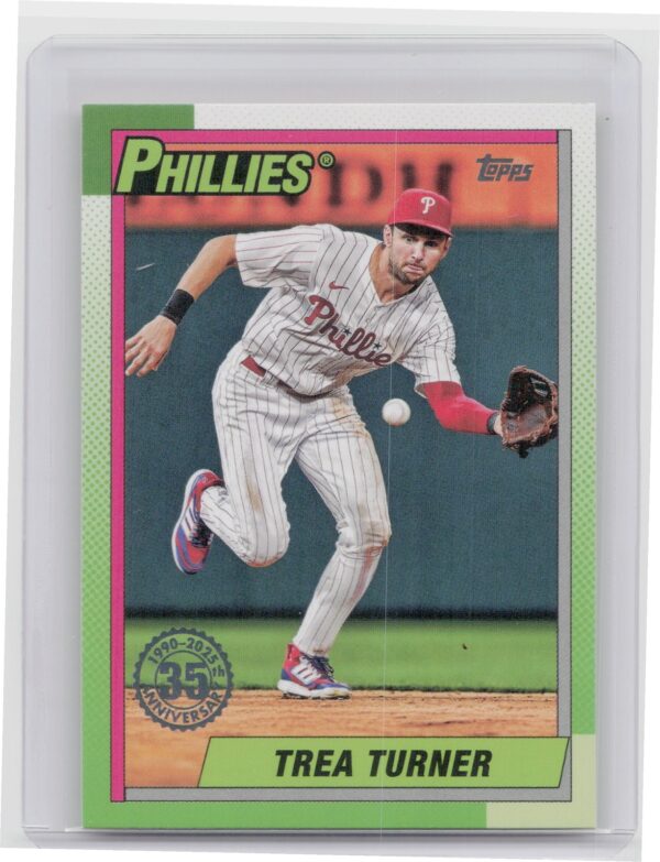 2025 Topps Trea Turner #T90-43 Phillies 1990 Topps Baseball 35th Anniversary